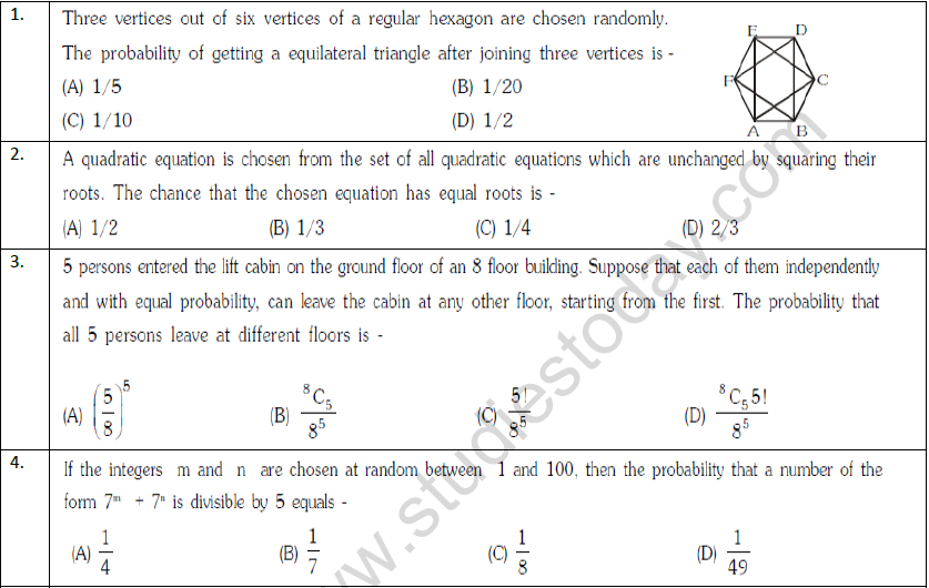 jee-mathematics-probability-mcqs-set-b-multiple-choice-questions